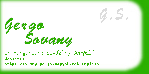 gergo sovany business card